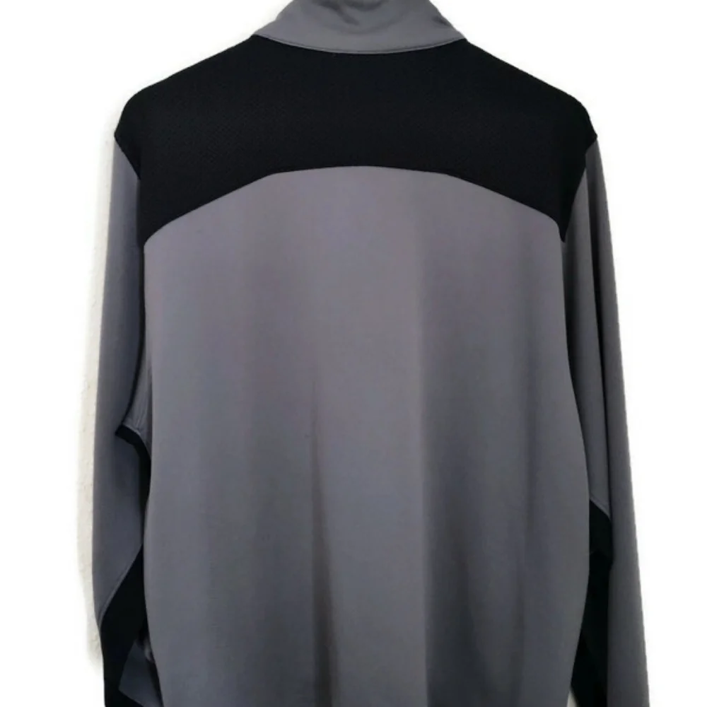 Vintage Nike Dry Fit Y2K Pullover Activewear Grey Black Shirt XL - Picture 3 of 4